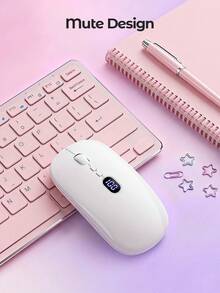 Teckwe Screen Display Bluetooth Wireless Mouse For Girls And Students, Portable For Office And Home Computer Use - View 2