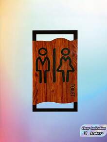 1 PC Male Female Restroom Sign Set Waterproof Rustproof Scratch Resistant Fade Proof Easy Clean Double Sided Adhesive Hanging For Home Office Restaurant Hotel School Commercial - multicolor - View 1