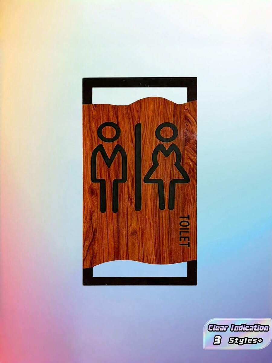 1 PC Male Female Restroom Sign Set Waterproof Rustproof Scratch Resistant Fade Proof Easy Clean Double Sided Adhesive Hanging For Home Office Restaurant Hotel School Commercial - multicolor - View 1