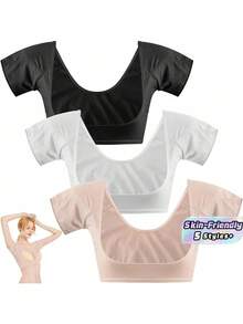 1pc Armpit Sweat Vest Breathable Underarm Sweat Pads Anti-Odor Quick-Dry Invisible Protector For Women Girls Daily Work Office Gym Yoga Running Outdoor - Color - View 1