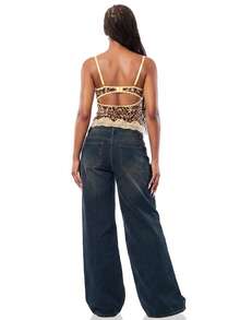 Eshe Glo Beige,Summer,70s,Club Night, Heavily Embroidered Y2K 2000s Top Going Out Corset Casual - Apricot - View 6