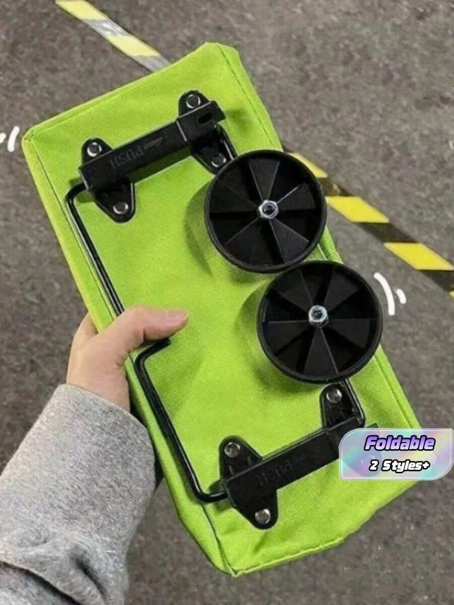 Compact Foldable Wheeled Shopping Cart - Detachable. This Lightweight And Portable Shopping Cart Is Made Of Oxford Cloth, With A Foldable Design, Saving Space And Suitable For Household Use. - Multicolor - View 1