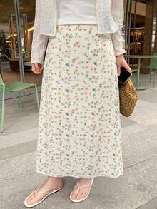 Dazy Plus All-Over Polka Dot Cute Girl Casual Korean Style Spring Summer Versatile A-Line Black Long Plus Size Women's Spring Summer Autumn Skirt - Apricot - View 5