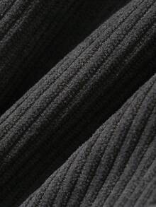DAZY Chaqueta gris de manga larga con contraste blanco en la solapa, diseño de cremallera y botones para hombres en otoño - Gris - Ver 7
