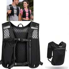 1pc 500ml Soft Water Bottle Backpack, With Phone Pocket, Lightweight Running Water Bag, Suitable For Men & Women, Adjustable Strap To Prevent Bouncing, Suitable For Trail Running, Marathon, Cycling - Black - View 6