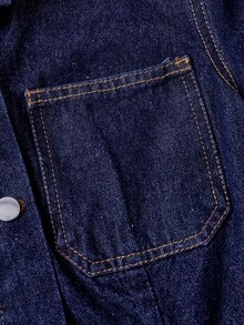 Sweetra Casual Denim Dress For Women - Blue - View 3