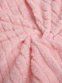 SHEIN Pink Ribbed Fuzzy Plush Cute Cartoon Cloud Embroidery Cozy Winter Homewear Pajama Set - Pink - View 7