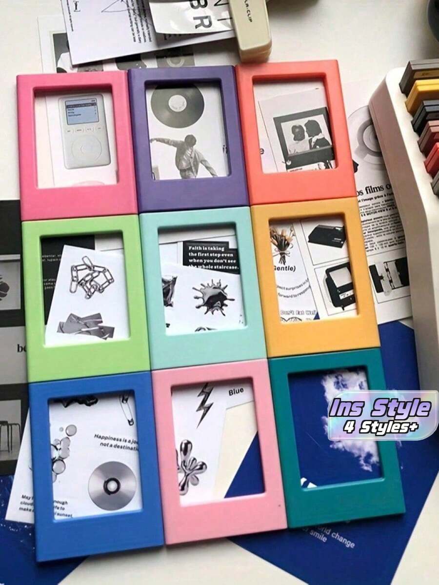 10/6/5pcs Magnetic Photo Frame Set - Mini Photo Frames, Fridge Magnets/Wallet Size, Suitable For Home And Office Decor | Fridge Magnets, Mini Photo Frames, Photo Frames, Mini Photo Frames, Wallet Size Photo Frames - A - View 1