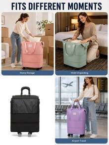 Large Wheeled Travel Luggage Bag, Expandable And Foldable, Detachable Wheels, Carry-On Travel Bag - A - View 5