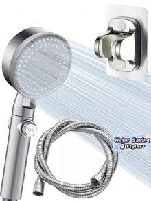 1PC High Pressure 5-Mode Handheld Shower Head With Stainless Steel Hose & Adjustable Bracket, Bathroom Accessory For Home Fall Decor - multicolor - View 1