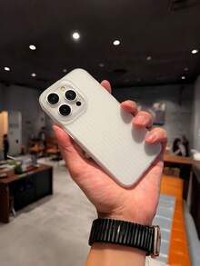 1件半透明磨砂波浪紋手機殼，相容 iPhone 16 Pro，簡約設計，配軟 TPU 緩衝邊框，防刮耐磨，薄型貼合，適合男士、女士與青少年，日常商務與旅行禮物 - 白色 - 查看 2