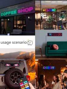 Luz de pantalla suave de píxeles LED programable, luz decorativa de coche con ojo de diablo, control por APP con texto DIY, patrón y animación, luz nocturna de pared y escritorio para hogar, bar, sala de juegos y soporte para conciertos - luz policromática - Ver 7
