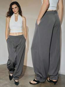 MOTF PREMIUM FRENCH STYLE MINIMALIST ANKLE LENGTH PANTS, AUTUMN/WINTER - Grey - View 7