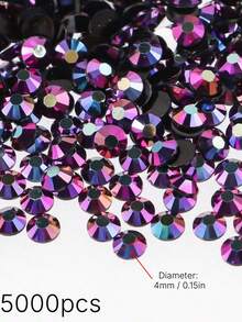 5000Pcs Bright Jelly AB Resin Rhinestones, Flat Back Multicolor Gems Bulk Pack, DIY Handmade Craft Supplies For Phone Case Cup Bottle Hat Fan Decoration - 4mm - View 23