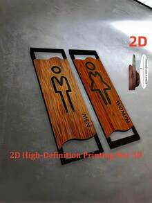 1 PC Male Female Restroom Sign Set Waterproof Rustproof Scratch Resistant Fade Proof Easy Clean Double Sided Adhesive Hanging For Home Office Restaurant Hotel School Commercial - multicolor - View 4