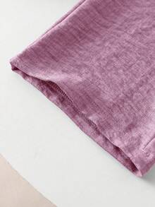 SHEIN Elladie kids 少女束腰可爱3D蝴蝶结装饰休闲阔腿裤 - 中紫紅色 - 查看 4