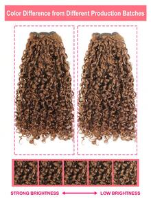 Pixie Curl Hair Bundles Solid Color 30# Double Drawn Hair Weft One Hair Donor Virgin Human Hair Weaves 12a Grade SDD Full End - S30# - View 5