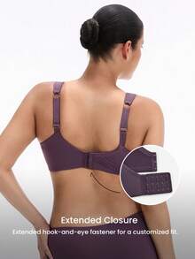 LUVLETTE Plus Dream Curve Support +Smooth Halloween Full Coverage Support Wide Strap Push Up T-Shirt Purple Basic Bra - Purple - View 4