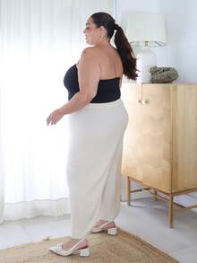 Pretty and Ole 大尺碼純色打結休閒長褲 夏季 - 杏色 - 查看 6