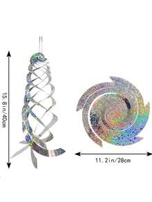 1PC Bird Repellent Spiral Reflector – 40cm Hanging Reflective Deterrent Device To Drive Pigeons, Geese, Birds Away From Garden, House, Swimming Pool, Balcony, Effective Visual Scare Tool For Pest Control, Outdoor Protection - Multicolor - View 5