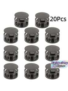 20-Piece No-Tie Shoelace Fasteners | Aluminum Alloy Spring Clips – Easy To Install, Cylindrical Dual-Hole Design; Metal Spring Cord Locks Suitable For Athletic And Casual Footwear - Multicolor - View 11