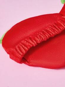 Strawberry Shortcake X SHEIN 1 Blackout Sleep Blindfold. Effectively Block Light. Made Of Soft And Comfortable Suede Fabric. - Red - View 5