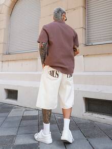 Artur Kramer Oversized Crop Length Zip Through Shorts Branded Embroided Patch Detailing Jort Style Bermudas Spring Summer Essentials - White - View 4