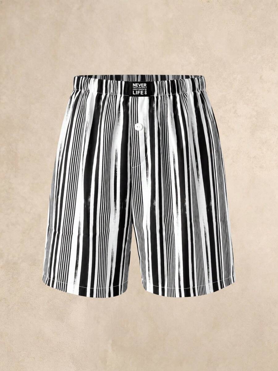 EverLounge Men's Casual Funny Cute Denim Patch Black And White Colorblock Cargo Pants Concert Swimming Winter - Multicolor - View 1