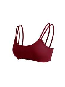 SHEIN Cheerettes 2件組女款素色休閒日常細肩帶運動內衣 - 彩色 - 查看 7