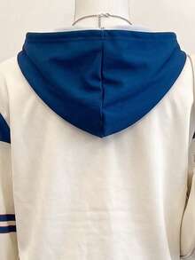 1pc Tween Girls' Color Block Design Zip-Up Sweatshirt, Suitable For Daily Wear, Comfortable And Relaxed - Multicolor - View 5