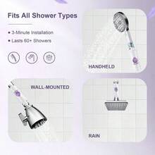 1pc Fragrance Shower Filter With Replaceable Aroma Cartridge, Vitamin C Scented Showerhead Filter For Bathroom, Easy Install Shower Water Filter, Lavender, Home Bath Accessories - Shower Head Filter - View 5