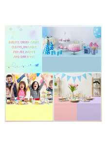 1 Piece Colorful Plastic Rectangular Tablecloth Waterproof Oil Proof Pink White Blue For Wedding Picnic Birthday Easter Holiday Kitchen Home Decor Party Gift Bridal Graduation Bachelorette Celebration Outdoor Indoor Dining Table Cover Housewarming - Multicolor - View 7
