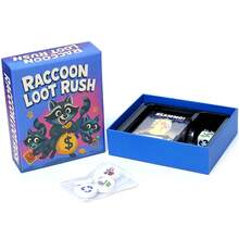 Raccoon Loot Rush 趣味浣熊尋寶收集卡牌遊戲，多人親子互動策略桌遊，便攜式節日生日禮物，適合家人朋友 - 彩色 - 查看 4