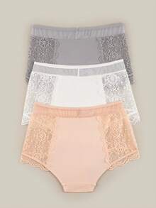 Bralution Women's Lace Ruffle Casual Everyday Triangle Panties 3pcs/Pack - Multicolor - View 4