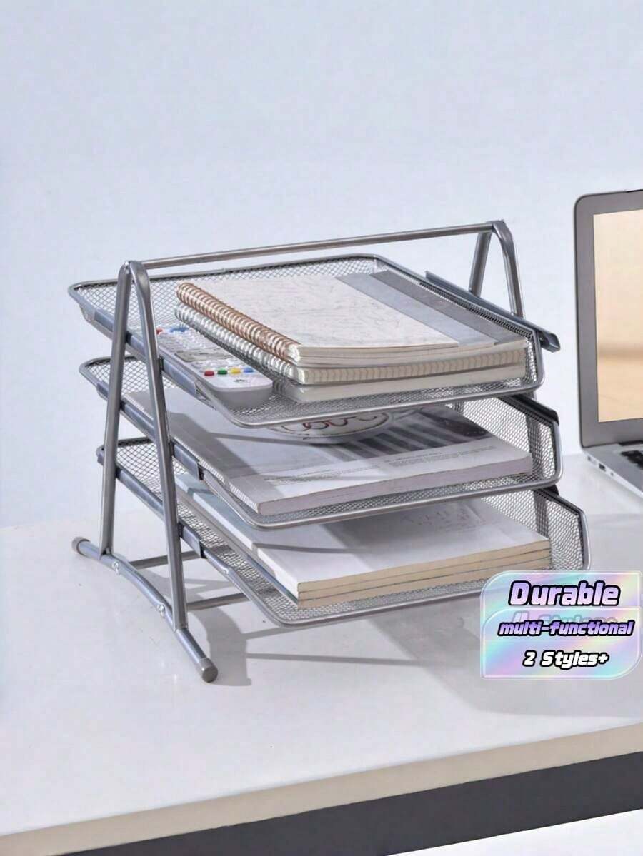 Văn phòng phẩm: Kệ đựng hồ sơ 3 tầng bằng lưới sắt kim loại, khay đựng tài liệu, kệ lưu trữ, khay đựng file, bộ sắp xếp tài liệu, tủ lưu trữ dạng ngăn kéo. - Nhiều màu - Xem 1