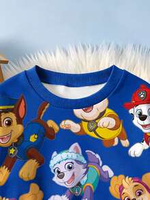 SHEIN | PAW Patrol 小男孩全印花運動衫 - 藍色 - 查看 4