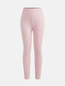 SHEIN Girlism 青少年女孩休閒極簡風優雅冬季內搭褲 3件套 棉質四季適用 - 彩色 - 查看 5