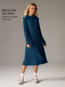 OutZeal Women Sun-Proof Jacket Daily Casual Long Length Extended Brim With Mask Outdoor Top - Navy Blue - View 2