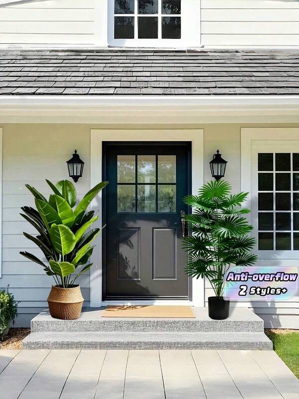 Artificial Plant Paradise Bird Fake Tree With Large Banana Leaves Tropical Indoor Potted Palm Realistic Lifelike Faux Tree For Home Office Decor Modern Floor Plant Large Realistic Leaves Low Maintenance Year Round Greenery House
