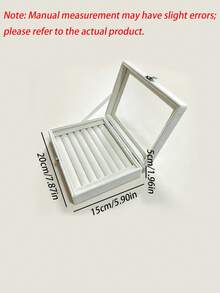Caja de almacenamiento de anillos de terciopelo con tapa transparente, bandeja organizadora de exhibición de anillos, estuche de almacenamiento de joyas para anillos, pequeño soporte de joyas para exhibición en el hogar y la tienda - Multicolor - Ver 3