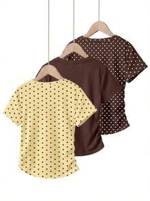 3 piezas de camisetas para niñas preadolescentes - Multicolor - Ver 2