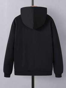 SHEIN Tween Boy Cross Print Sweatshirt - Black - View 2
