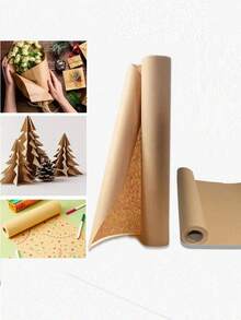 1 Roll Of Solid Color Gift DIY Wrapping Paper, Flower Wrapping Paper Kraft Paper Roll, Suitable For Gift, Handicraft, Bouquet, Poster Packaging, Etc. - Multicolor - View 6