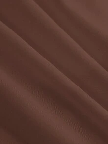 SHEIN Girlism 青少年女孩簡約舒適抓皺下擺抹胸式內衣 - 棕色 - 查看 4