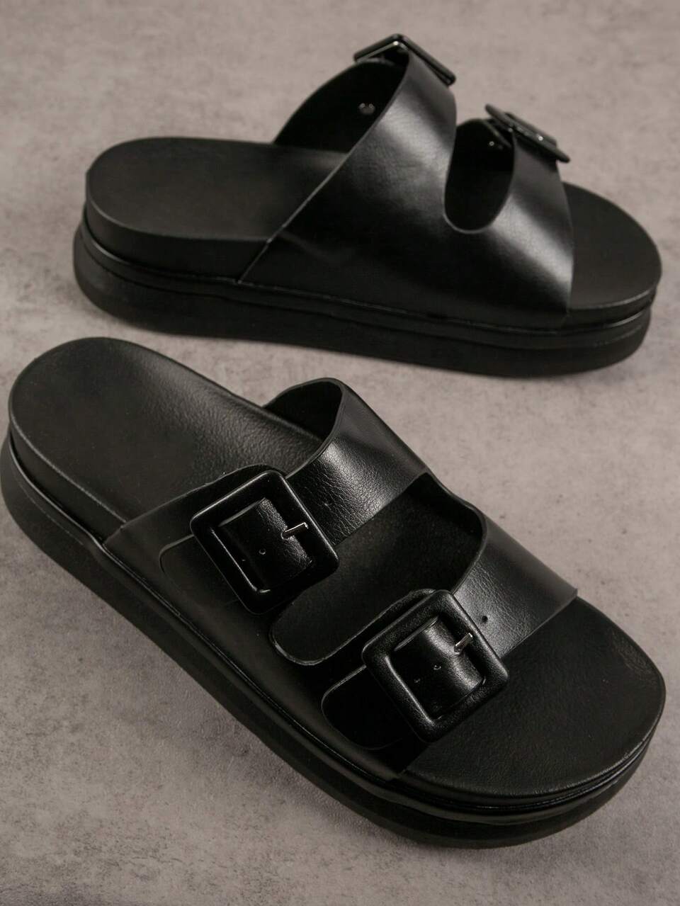 Dual Buckled Open Toe Flatform Bottom Sandals Summer Shoes Spring Shoes Spring Break Easter Vacation Shoes Casual Shoes Beach Shoes Mother's Day Present