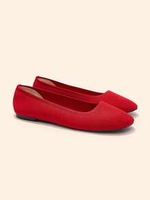 CUCCOO BASICS Women's Flat Shoes Fall Shoes - Red - View 4