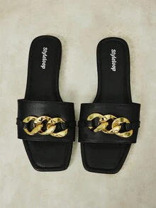 Styleloop Señoras, Uñas de Sauce, Hebillas, Zapatos Planos. - Negro - Ver 5