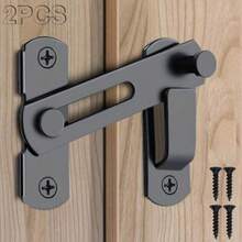 2 Packs 180 Degree Flip Barn Door Latch, Stainless Steel Sliding Door Lock, Black Privacy Gate Latch For Barn Door, Pet Door, Bathroom, Garage, Window - multicolor - View 9