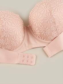 Bralution Women's Solid Color Lace Patchwork Front Closure Bra - Multicolor - View 13