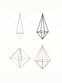 1PC Lightweight Durable Rustproof Iron Triangular Geometric Cube Hanging Planter With Rope For Indoor Outdoor Home Garden Office Balcony Study Living Room Valentine Wedding Holiday Party Decor Modern Farmhouse Style Wall Hanging Gift - Multicolor - View 8